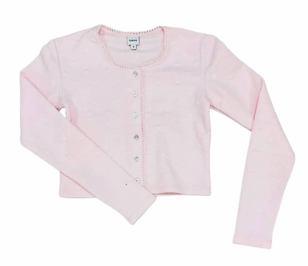 NEW THEME kids tail puff heart cardigan in pink